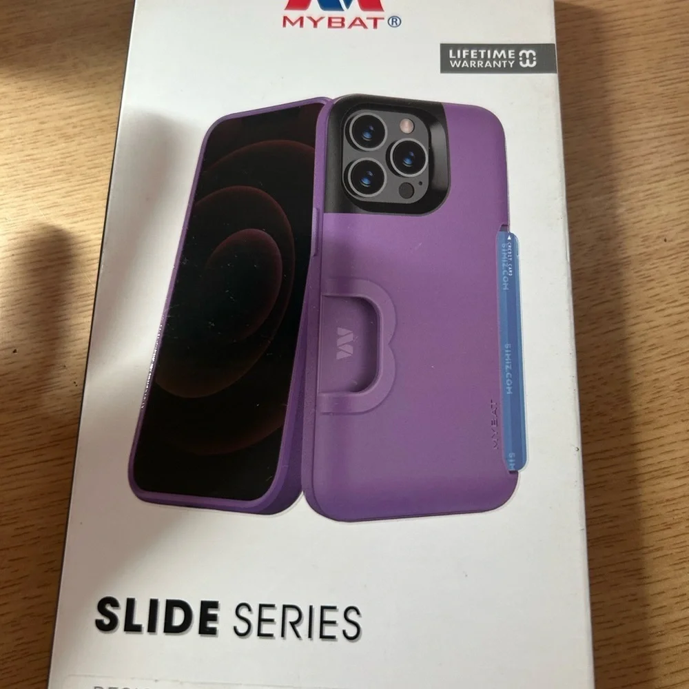 Purple iPhone Case with Flip Cover and Camera Cutout